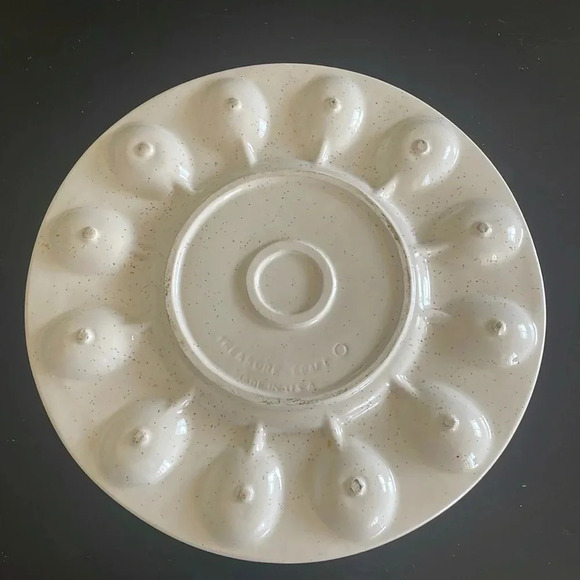 Cindy Sims | Vintage MCM Strawberry Pattern Deviled Egg Plate Dish. Made in USA. - Picture 4 of 7